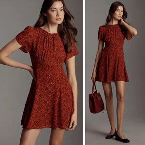 NEW Reformation Lula Mini Dress Red Floral Bohemian Preppy Coastal Wedding Party